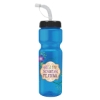 Garyline® Champ Bottle with Straw Lid - 28 oz. - Translucentbue