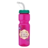Garyline® Champ Bottle with Straw Lid - 28 oz. - Translucent Hot Pink