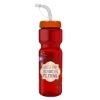 Garyline® Champ Bottle with Straw Lid - 28 oz. - Translucent Red