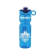 Garyline® Champ Bottle with Two-Tone Drink-Thru Lid with Silicone Loop - 28 oz. - Translucent Blue