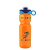 Garyline® Champ Bottle with Two-Tone Drink-Thru Lid with Silicone Loop - 28 oz. - Translucent Orange