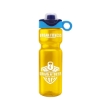 Garyline® Champ Bottle with Two-Tone Drink-Thru Lid with Silicone Loop - 28 oz. - Translucent Yellow