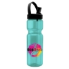 Garyline® Champ Bottle with Flip-Straw, Swivel-Handle Lid - 28 oz. - Translucent Teal