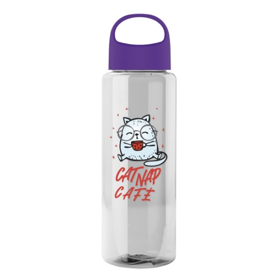 Garyline® Guzzler Bottle with Oval Crest Lid - 32 oz. - Clear