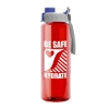 Garyline® Guzzler Bottle with Quick-Snap Lid - 32 oz. - Translucenred