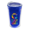 14 Oz. Sentinel Transparent Tumbler w/Slide Lid - Translucent Blue