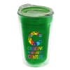 14 Oz. Sentinel Transparent Tumbler w/Slide Lid - Translucent Green