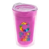 14 Oz. Sentinel Transparent Tumbler w/Slide Lid - Translucent Pink