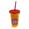 Garyline® Transparent Tumbler with Straw Lid - 16 oz. - Translucent Orange