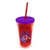Garyline® Transparent Tumbler with Straw Lid - 16 oz. - Translucent Red