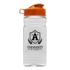 20 Oz. Transparent Sports Bottle w/Flip Top Lid - Clear