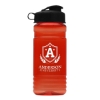 20 Oz. Transparent Sports Bottle w/Flip Top Lid - Translucent Red