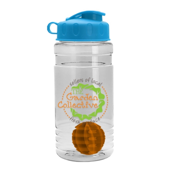 Garyline® Groove Tritan® Shaker Bottle with Flip-Top Lid and Mixing Ball - 20 oz. - Clear