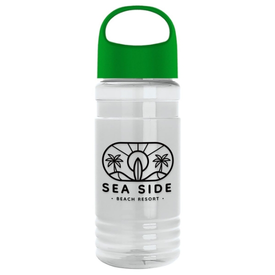 20 Oz. Transparent Sports Bottle w/Oval Crest Lid - Clear