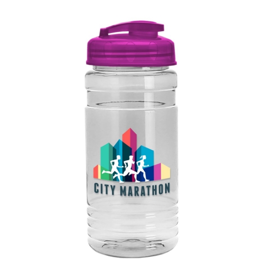 Garyline® Groove Tritan® Bottle with Flip-Top Lid - 20 oz. - Clear