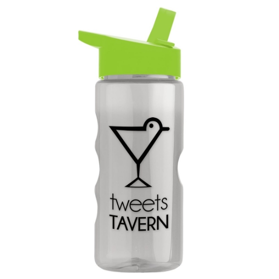 Garyline® Mini Mountain Tritan® Bottle with Flip-Straw Lid - 22 oz. - Clear