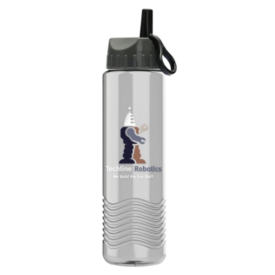 Garyline® Wave Tritan® Bottle with Ring-Straw Lid - 24 oz. - Clear