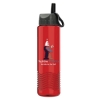 Garyline® Wave Tritan® Bottle with Ring-Straw Lid - 24 oz. - Translucent Red
