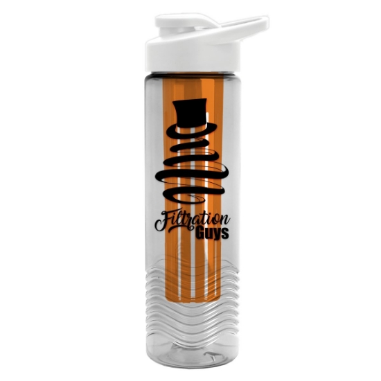 Garyline® Wave Tritan® Bottle with Drink-Thru Lid and Infuser - 24 oz. - Frost