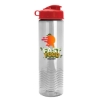 24 Oz. Wave Transparent Bottle w/Flip Top Lid - Clear