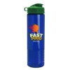 24 Oz. Wave Transparent Bottle w/Flip Top Lid - Translucent Blue