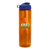 24 Oz. Wave Transparent Bottle w/Flip Top Lid - Translucent Orange