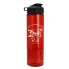 24 Oz. Wave Transparent Bottle w/Flip Top Lid - Translucent Red