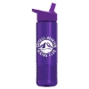 24 Oz. Wave Transparent Bottle w/Handle Straw Lid - Translucent Violet