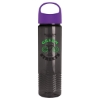 24 Oz. Transparent Wave Bottle w/Oval Crest Lid - Smoke