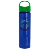 24 Oz. Transparent Wave Bottle w/Oval Crest Lid - Translucent Blue