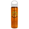24 Oz. Transparent Wave Bottle w/Oval Crest Lid - Translucent Orange