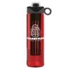 Garyline® Wave Tritan® Bottle with Two-Tone Drink-Thru Lid with Silicone Loop and Infuser - 24 oz. - Translucent Red