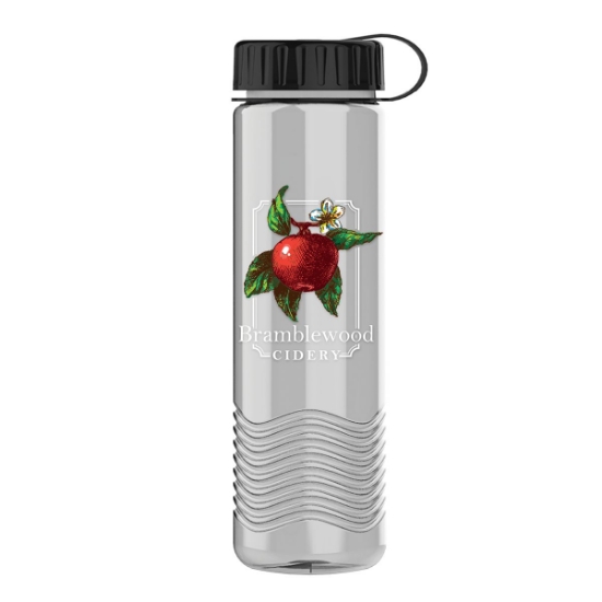 Garyline® Wave Tritan® Bottle with Tethered Lid - 24 oz. - Clear