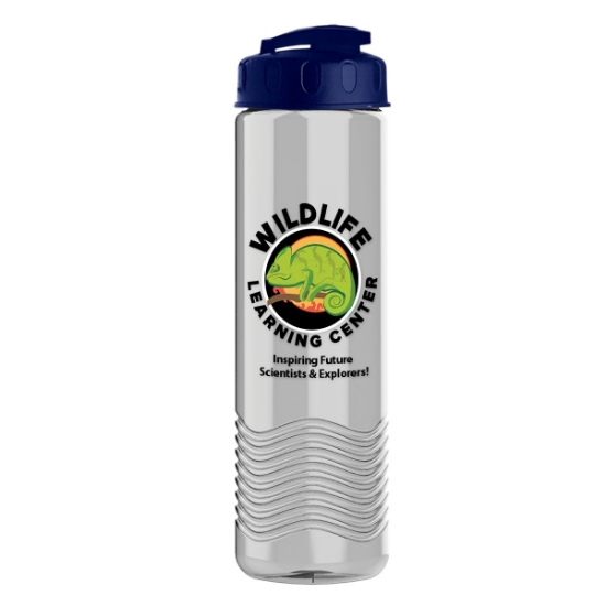Garyline® Wave Tritan® Bottle with Flip-Top Lid - 24 oz. - Clear