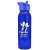 Garyline® Flat-Sided Tritan® Bottle with Flip-Straw Lid - 24 oz. - Translucent Blue