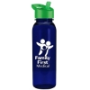 Garyline® Flat-Sided Tritan® Bottle with Flip-Straw Lid - 24 oz. - Translucent Navy Blue
