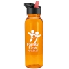 Garyline® Flat-Sided Tritan® Bottle with Flip-Straw Lid - 24 oz. - Translucent Orange
