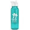 Garyline® Flat-Sided Tritan® Bottle with Flip-Straw Lid - 24 oz. - Translucent Teal