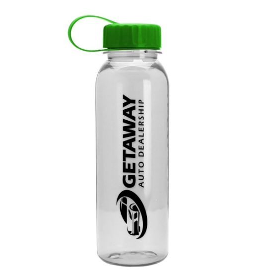 Garyline® Flat-Sided Tritan® Bottle with Tethered Lid - 24 oz. - Clear