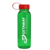 Garyline® Flat-Sided Tritan® Bottle with Tethered Lid - 24 oz. - Translucent Green