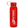 Garyline® Flat-Sided Tritan® Bottle with Tethered Lid - 24 oz. - Translucent Red