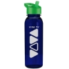 Garyline® Outdoorsman Tritan® Bottle with Flip-Straw Lid - 24 oz. - Translucent Navy Blue