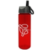 Garyline® Freedom Tritan® Bottle with Ring-Straw Lid - 28 oz. - Translucent Red