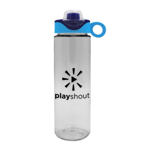 Garyline® Freedom Tritan® Bottle with Two-Tone Drink-Thru Lid with Silicone Loop - 28 oz. - Clear