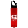 Garyline® Freedom Tritan® Bottle with Flip-Straw, Swivel-Handle Lid - 28 oz. - Translucent Red