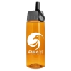 Garyline® Flair Tritan® Bottle with Ring-Straw Lid - 26 oz. - Translucent Orange