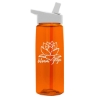 Garyline® Flair Tritan® Bottle with Flip-Straw Lid - 26 oz. - Translucent Orange