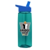 Garyline® Flair Tritan® Bottle with Flip-Straw Lid - 26 oz. - Translucent Teal