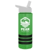 Garyline® Sergeant Stripe Tritan® Bottle with Flip-Straw Lid and Stripe Bands - 24 oz. - Translucent Green