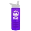 Garyline® Sergeant Stripe Tritan® Bottle with Flip-Straw Lid and Stripe Bands - 24 oz. - Translucent Violet